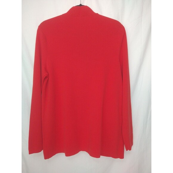 NWT Jones New York Cardigan Women's Sz XL Red Stretch Open Front Chore Pockets - Picture 2 of 16